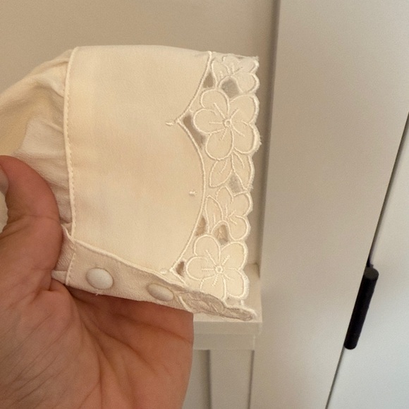 NWOT Sezane Elegant White Lace Collar Blouse 40 - Picture 8 of 9